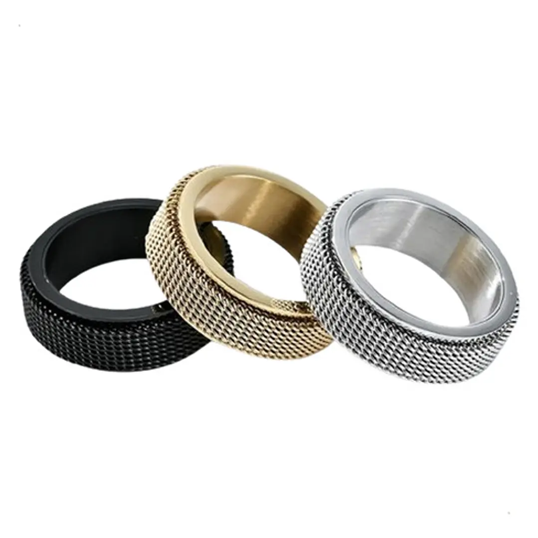 Anillo Spinner Giratorio Dublín, Acero Inoxidable, Hombre 1