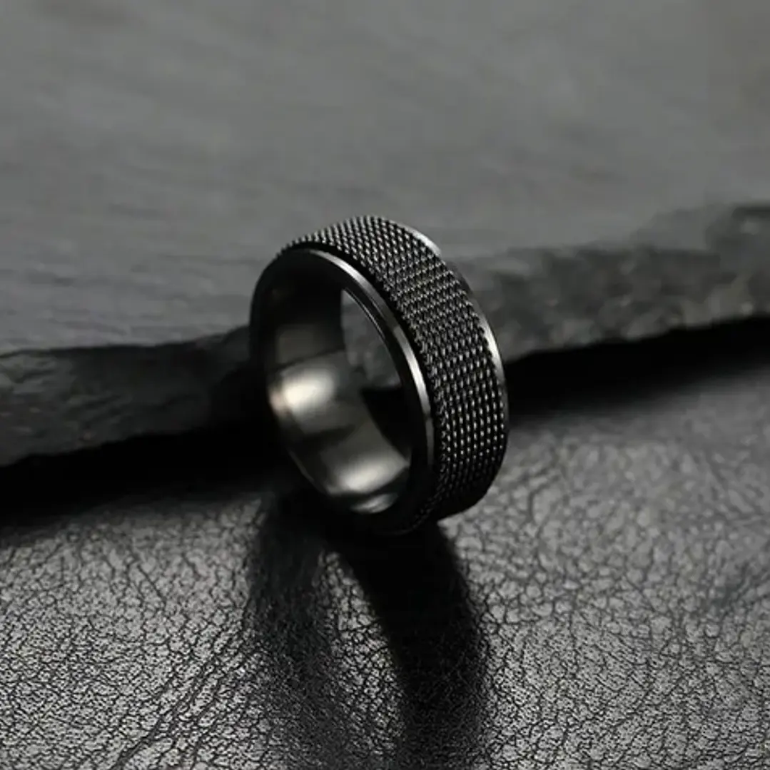 Anillo Spinner Giratorio Dublín, Acero Inoxidable, Hombre 3