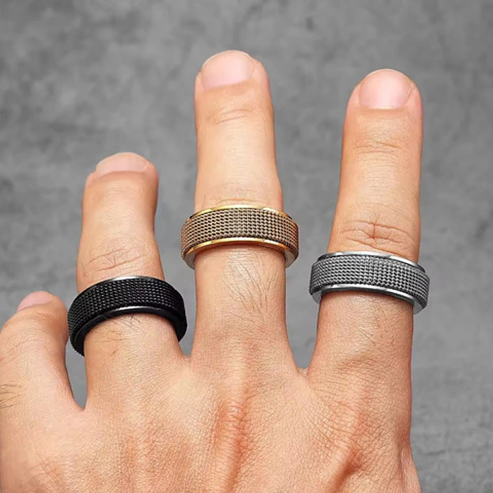 Anillo Spinner Giratorio Dublín, Acero Inoxidable, Hombre 5