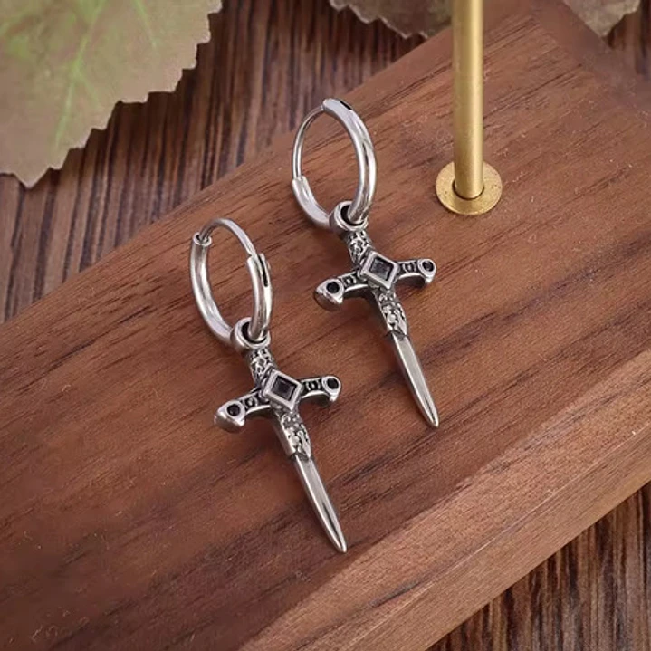 Aros Piercing Punk Rock Cruz, Acero Inoxidable, Hombre-mujer 3