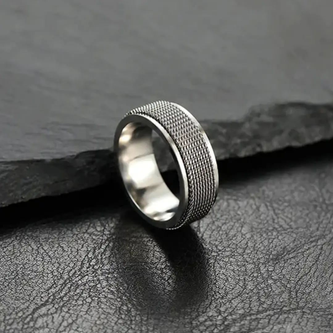Anillo Spinner Giratorio Dublín, Acero Inoxidable, Hombre 7