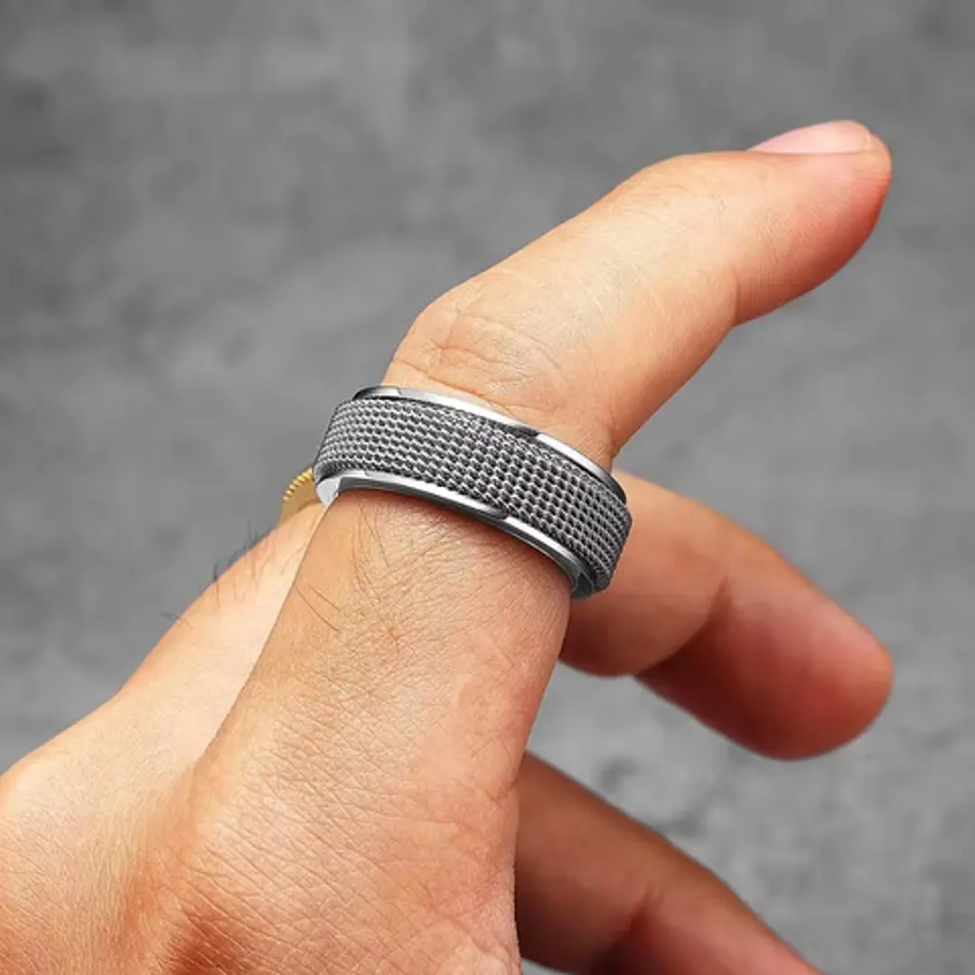Anillo Spinner Giratorio Dublín, Acero Inoxidable, Hombre 8