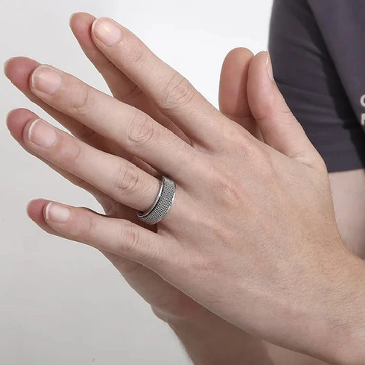 Anillo Spinner Giratorio Dublín, Acero Inoxidable, Hombre 9