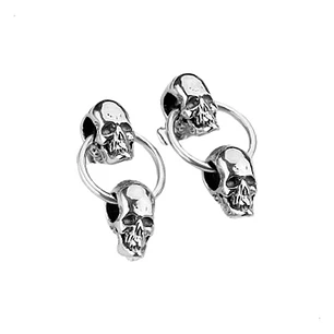 Aros Punk Rock Cráneos, Acero Inoxidable, Hombre-mujer
