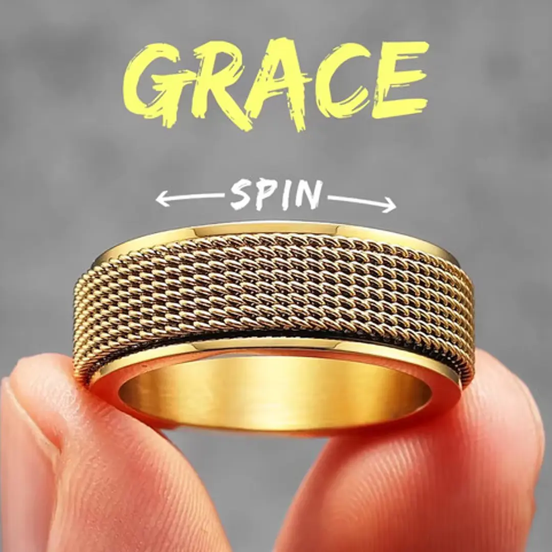 Anillo Spinner Giratorio Dublín, Acero Inoxidable, Hombre 10