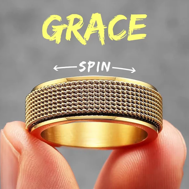 Anillo Spinner Giratorio Dublín, Acero Inoxidable, Hombre 10
