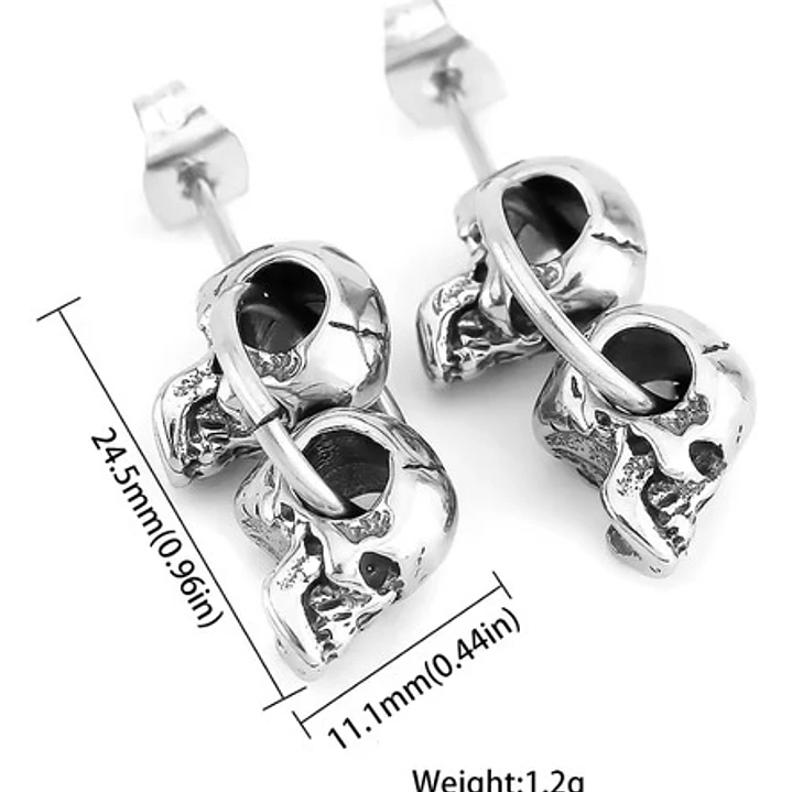 Aros Punk Rock Cráneos, Acero Inoxidable, Hombre-mujer 6