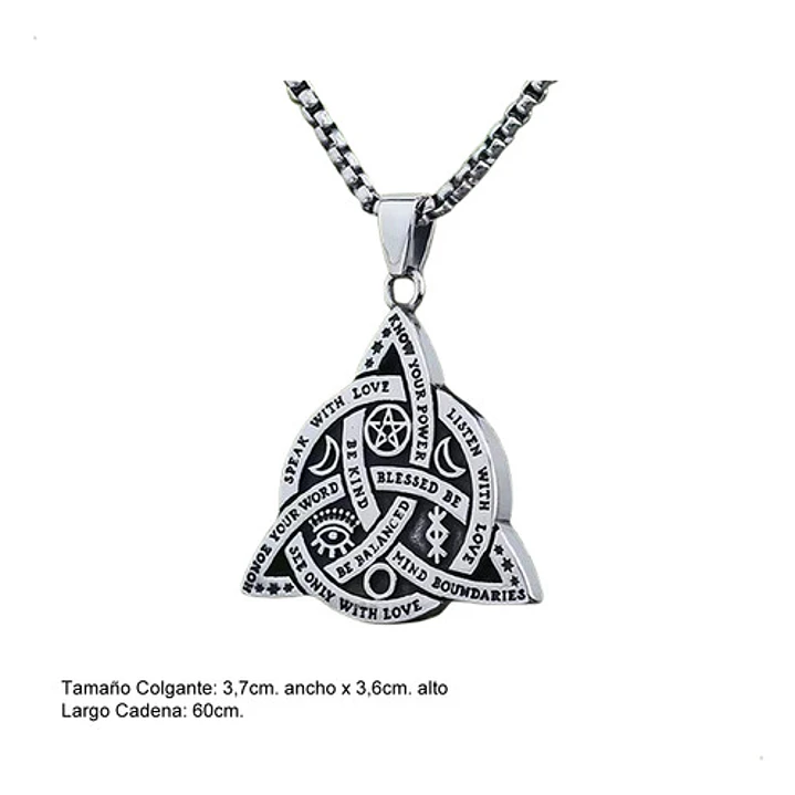 Collar Triqueta Celta Protección, Acero Inoxidable Macizo 5