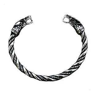 Brazalete Vikingo Ragnar Lodbrok, Acero Inoxidable, Hombre