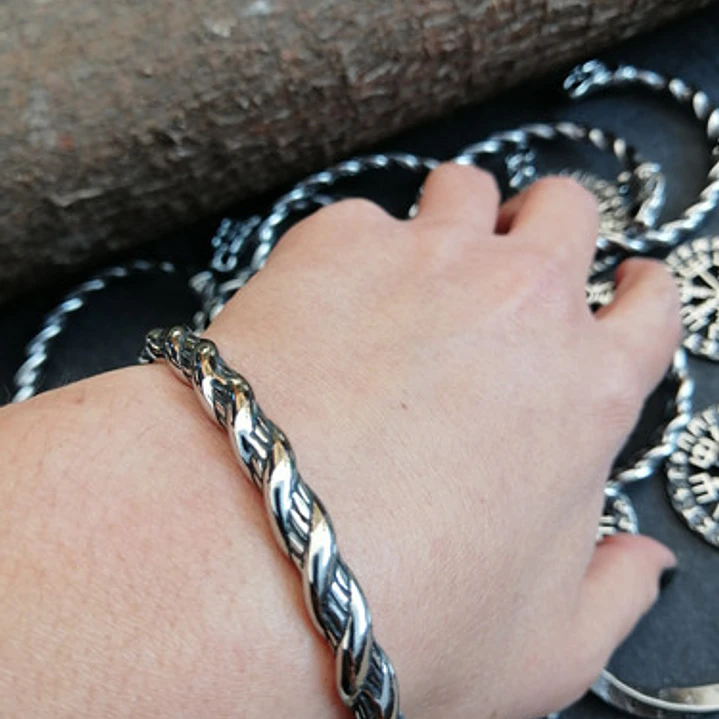 Brazalete Vikingo Ragnar Lodbrok, Acero Inoxidable, Hombre 5