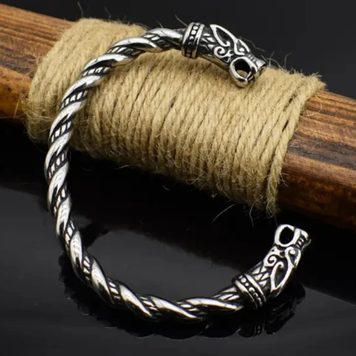 Brazalete Vikingo Ragnar Lodbrok, Acero Inoxidable, Hombre 6