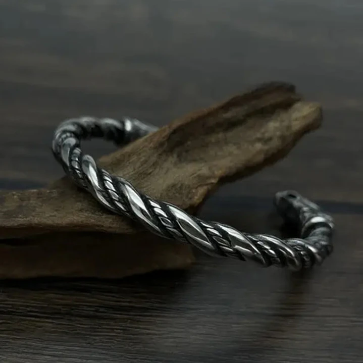 Brazalete Vikingo Ragnar Lodbrok, Acero Inoxidable, Hombre 8