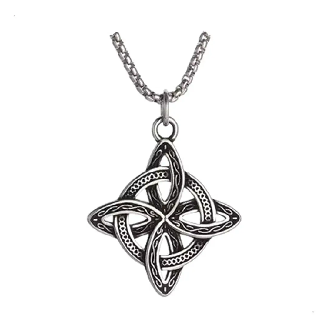 Collar Nudo De Bruja Protección, Acero Inoxidable, Mujer 1