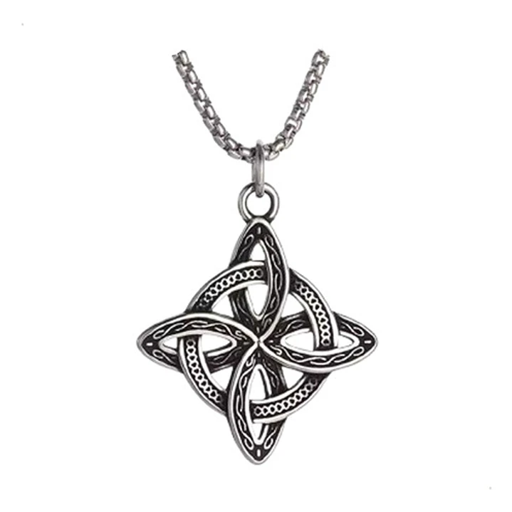 Collar Nudo De Bruja Protección, Acero Inoxidable, Mujer 1