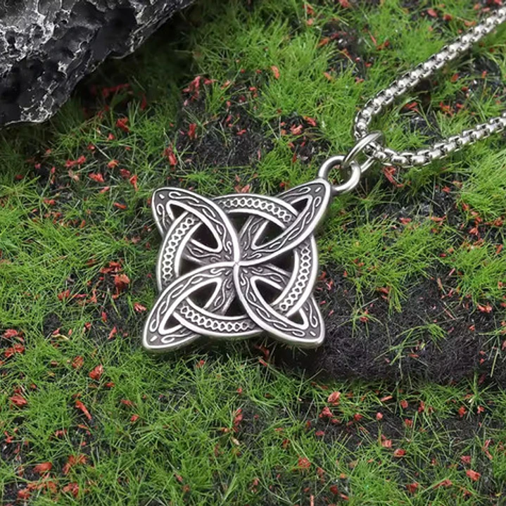 Collar Nudo De Bruja Protección, Acero Inoxidable, Mujer 5