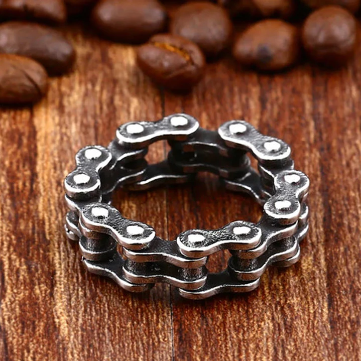 Anillo Estilo Cadena, Acero Inoxidable, Hombre 4