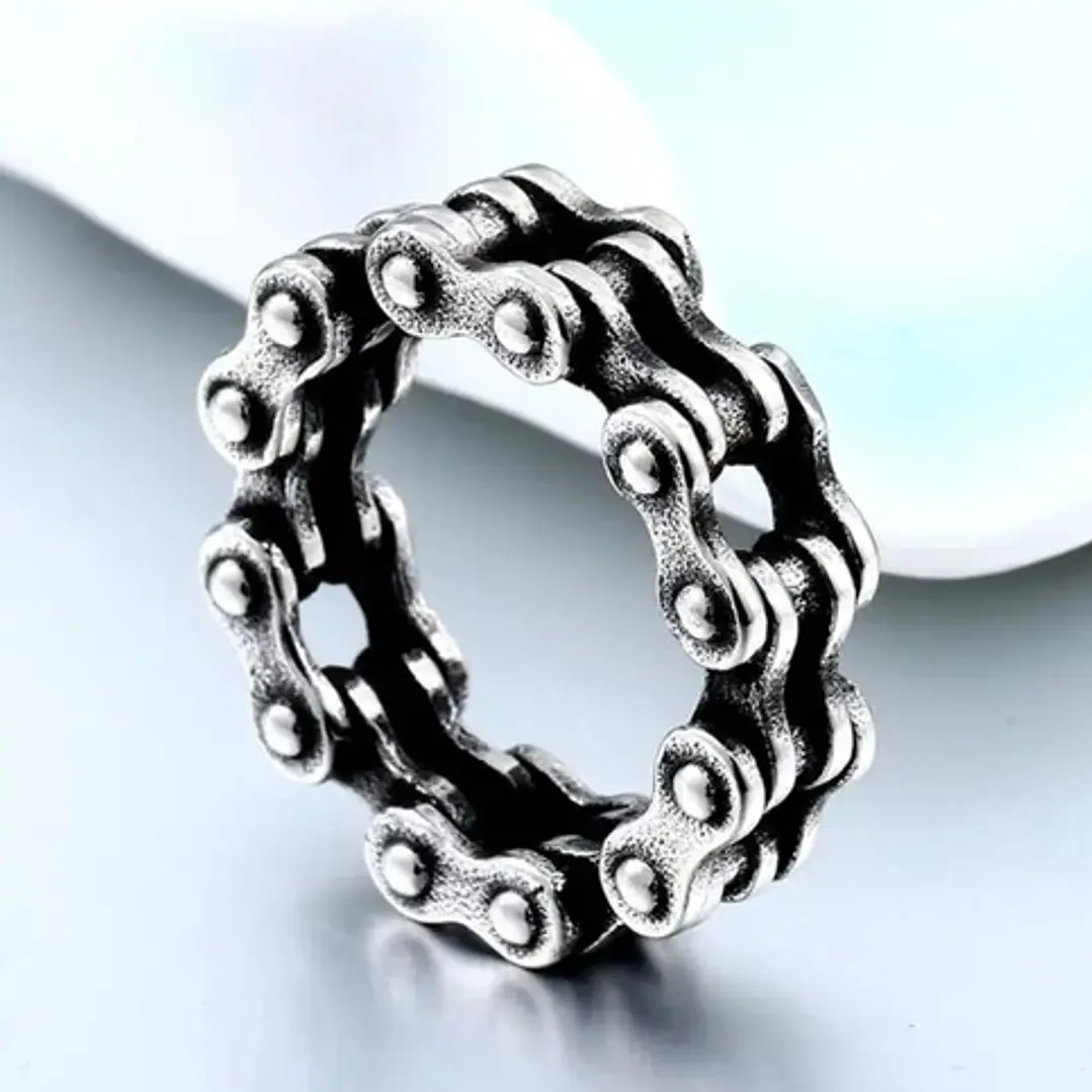 Anillo Estilo Cadena, Acero Inoxidable, Hombre 2
