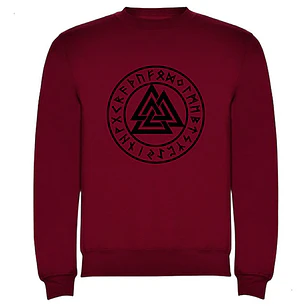 Polerón Vikingo Valknut, Estilo Polo Burdeo, Hombre M Burdeo