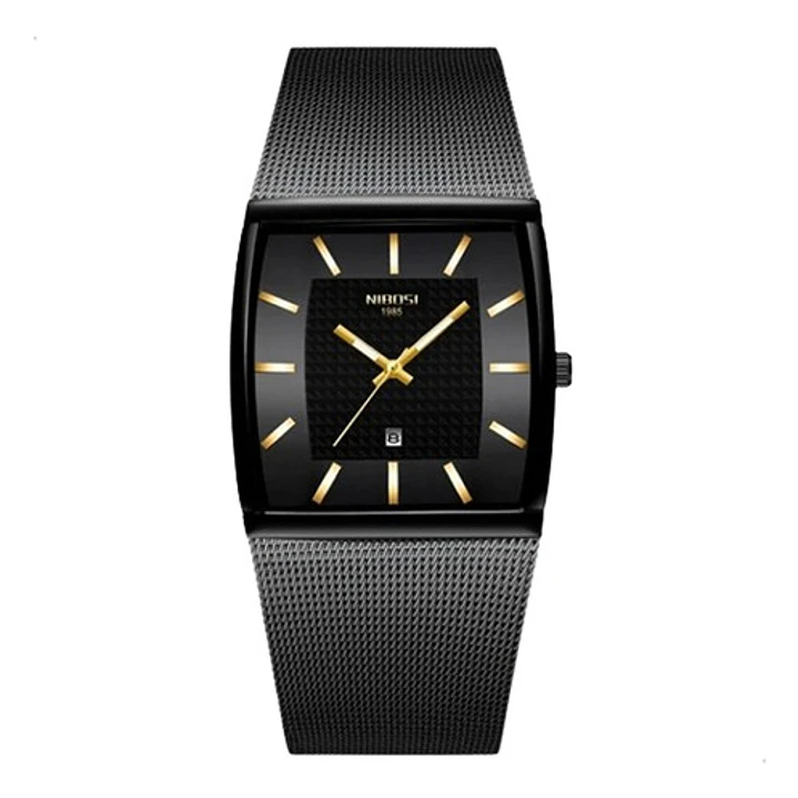 Reloj Nibosi 2376 Análogo, Correa Acero Inoxidable, Hombre 1