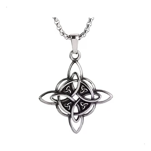 Collar Celta Nudo De Bruja, Acero Inoxidable, Mujer