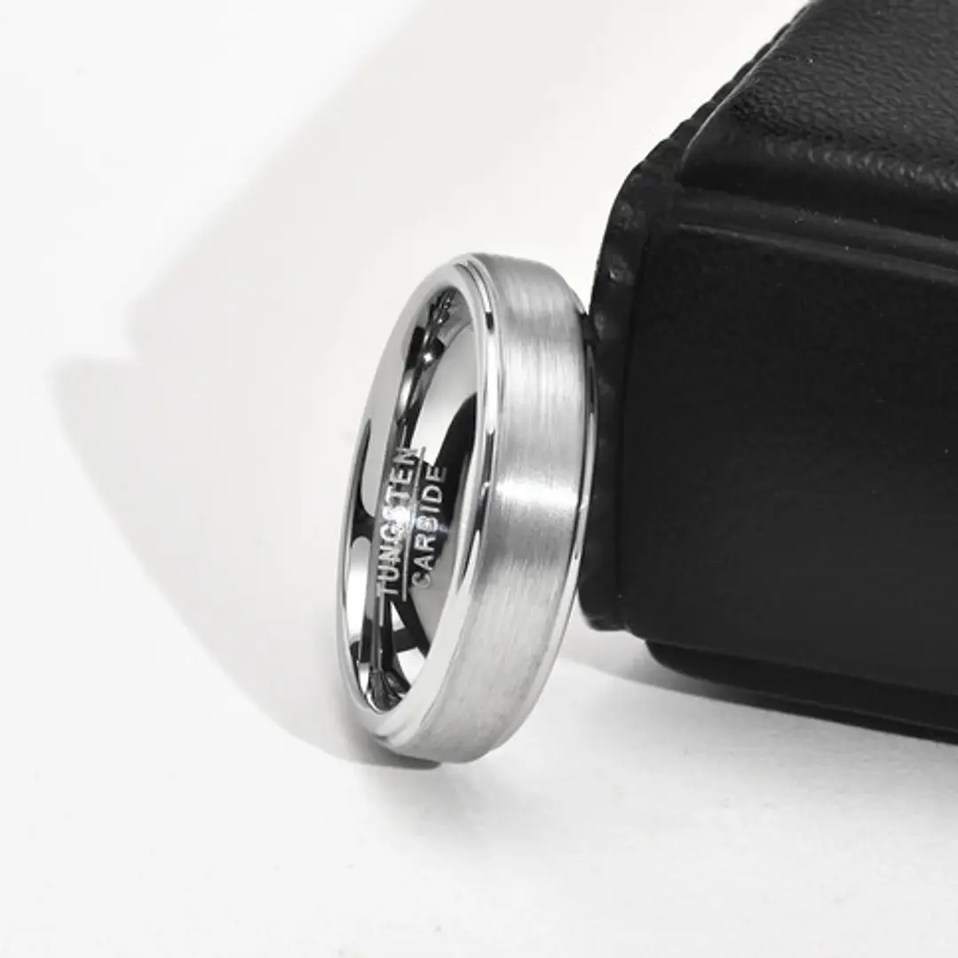 Anillo Compromiso Romantic Venecia 5mm, Tungsteno, Unisex 4