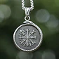 Collar Vikingo Vegvísir-valknut, Acero Inox. Hombre-mujer - Miniatura 2