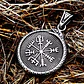 Collar Vikingo Vegvísir-valknut, Acero Inox. Hombre-mujer - Miniatura 5