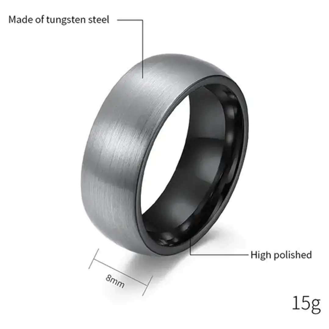 Anillo Carburo De Tungsteno, Baltimore Silver, Hombre 3