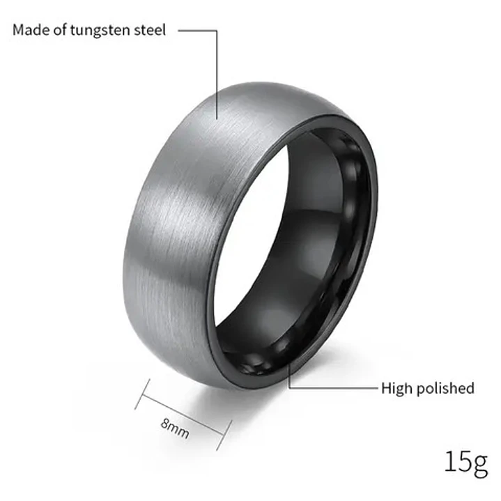 Anillo Carburo De Tungsteno, Baltimore Silver, Hombre 3