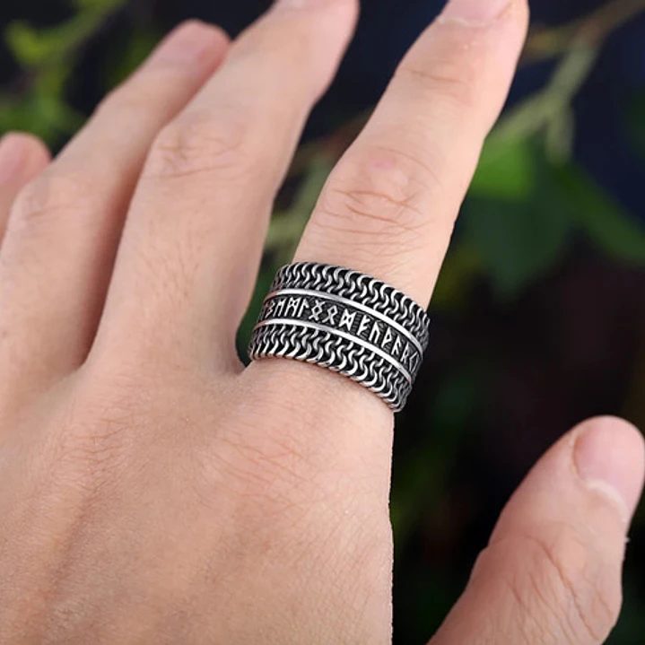 Anillo Vikingo Midgard, Acero Inoxidable, Unisex 2