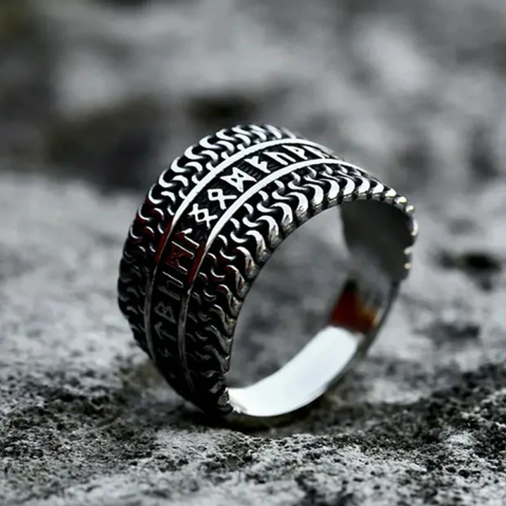 Anillo Vikingo Midgard, Acero Inoxidable, Unisex 3