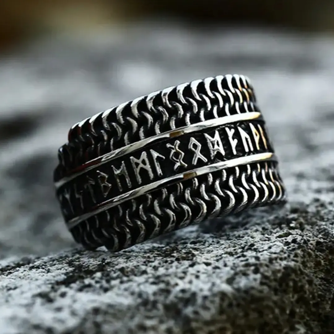 Anillo Vikingo Midgard, Acero Inoxidable, Unisex 4