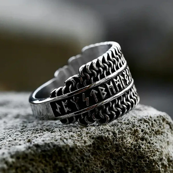 Anillo Vikingo Midgard, Acero Inoxidable, Unisex 5