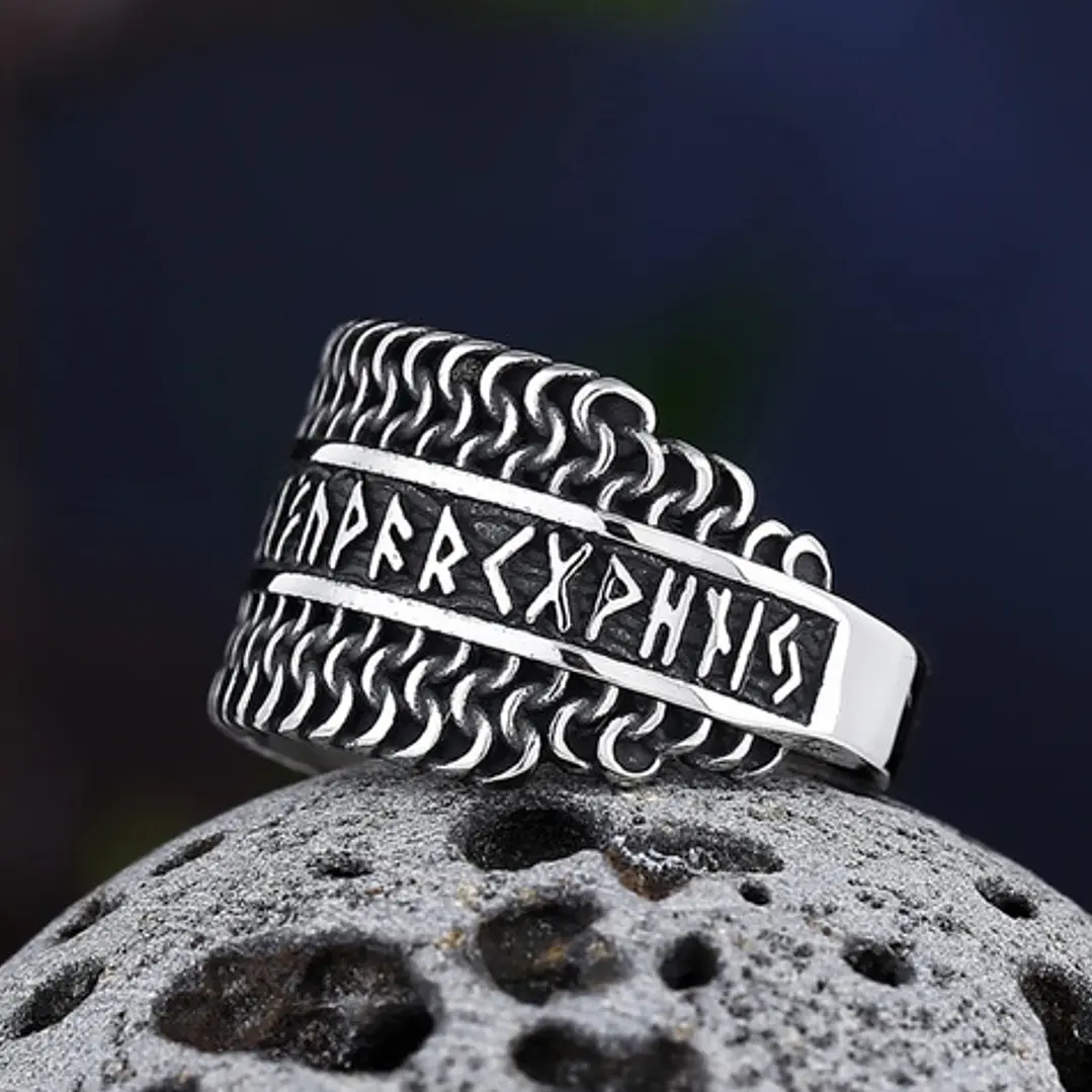 Anillo Vikingo Midgard, Acero Inoxidable, Unisex 6