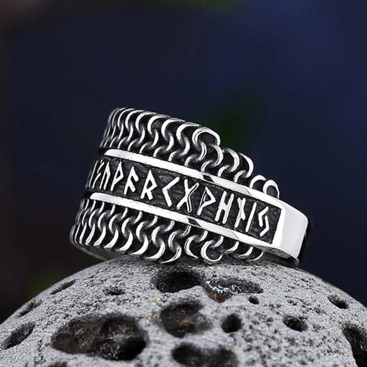 Anillo Vikingo Midgard, Acero Inoxidable, Unisex 6