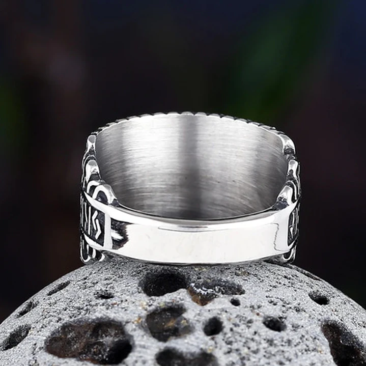 Anillo Vikingo Midgard, Acero Inoxidable, Unisex 7