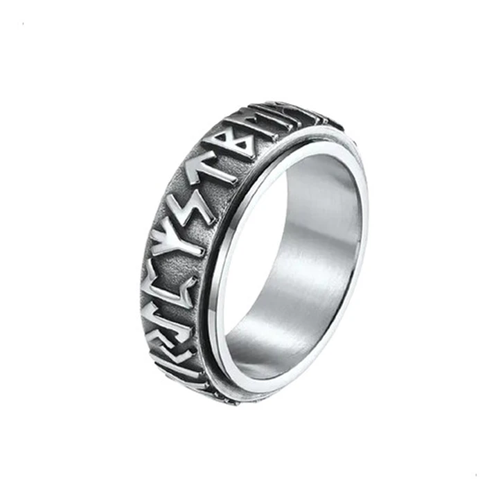 Anillo Big Runes, Spinner Giratorio, Acero Inoxidable 2