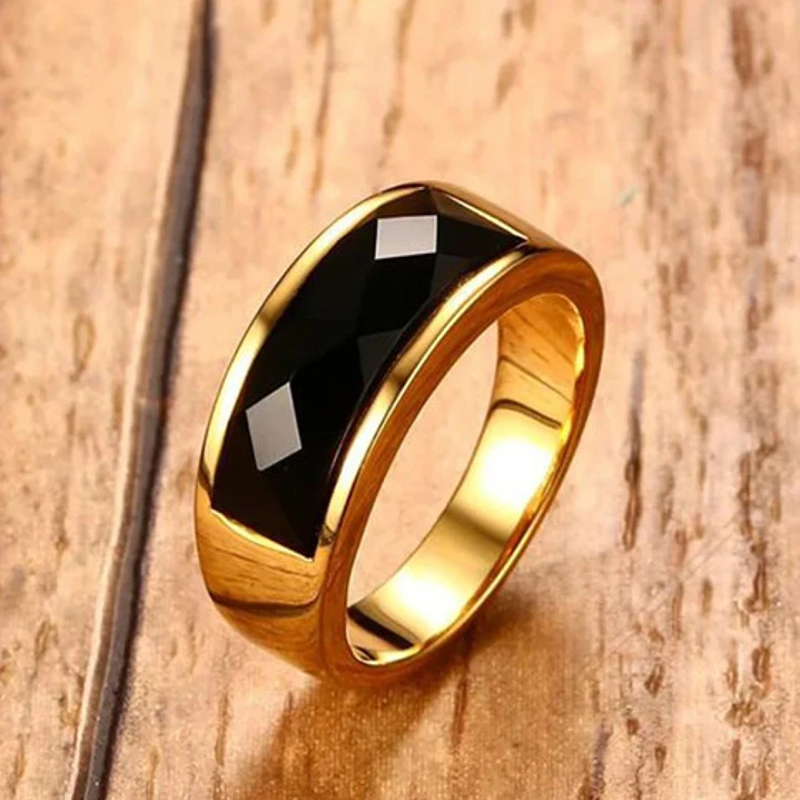 Anillo Gold And Black, Acero Inoxidable, Unisex 3