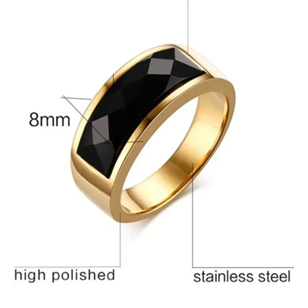 Anillo Gold And Black, Acero Inoxidable, Unisex 5