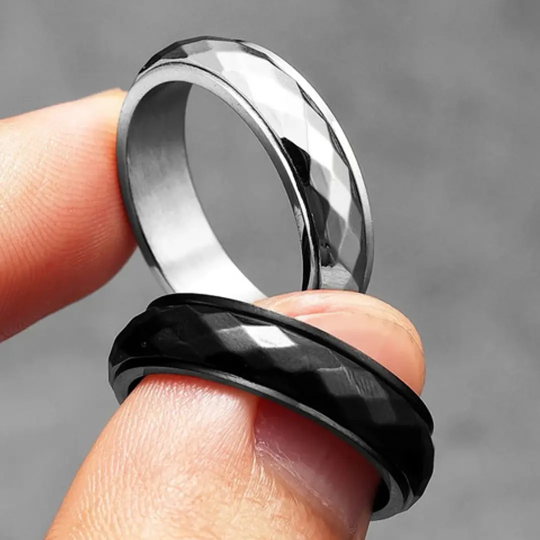 Anillo Estambul, Spinner Giratorio, Acero Inoxidable, Unisex 5