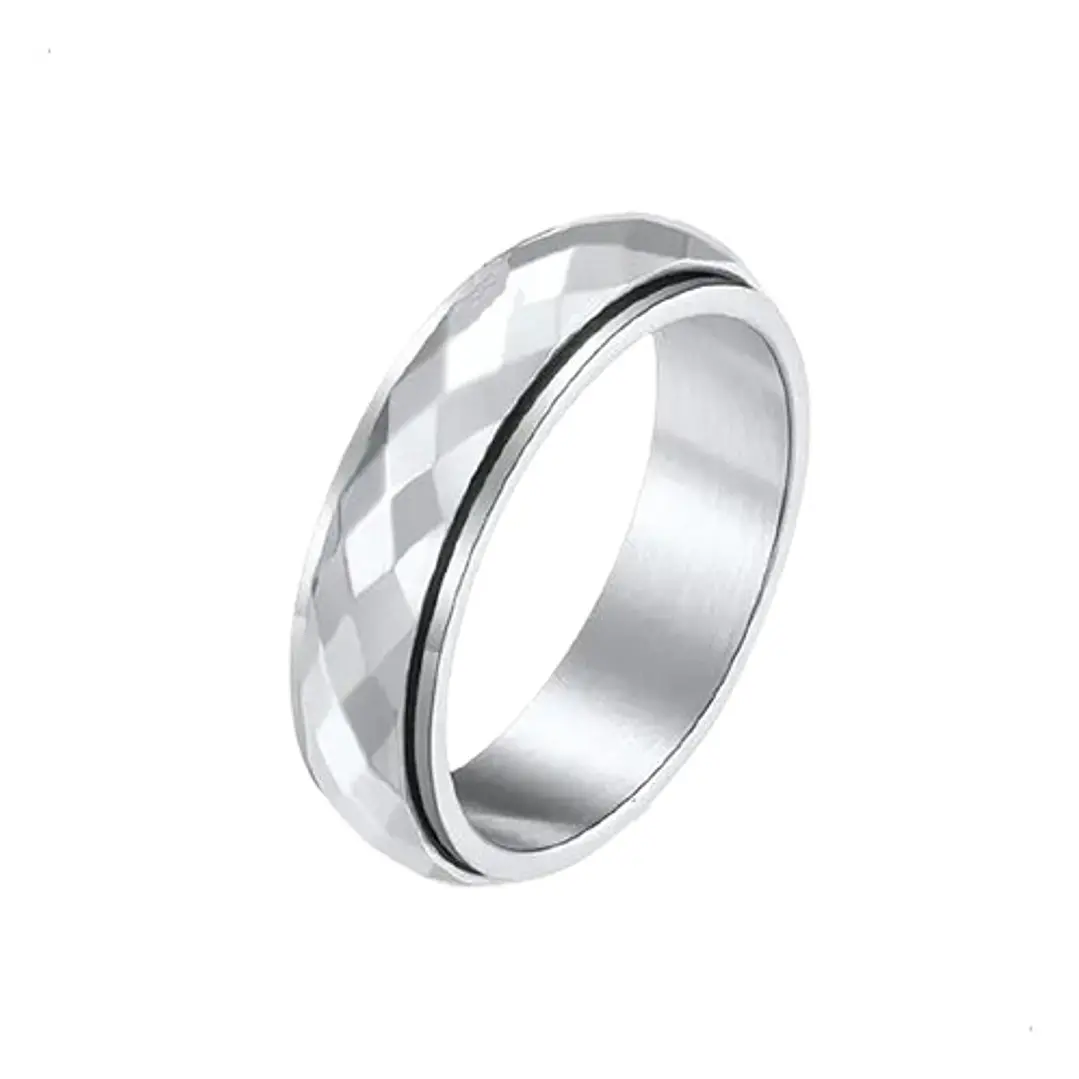 Anillo Estambul, Spinner Giratorio, Acero Inoxidable, Unisex 6