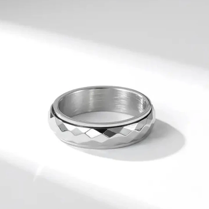 Anillo Estambul, Spinner Giratorio, Acero Inoxidable, Unisex 7