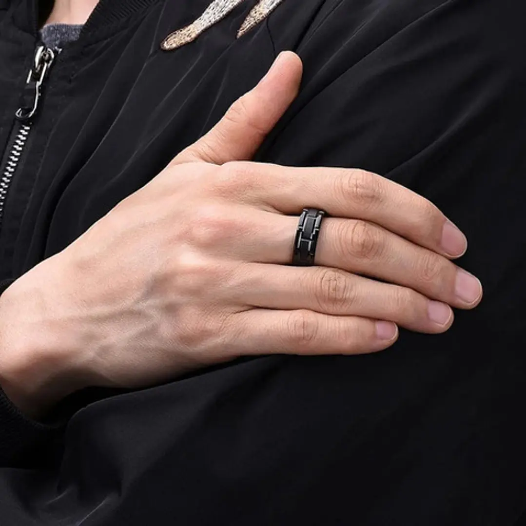 Anillo Black Vedder, Acero Inoxidable, Hombre 2
