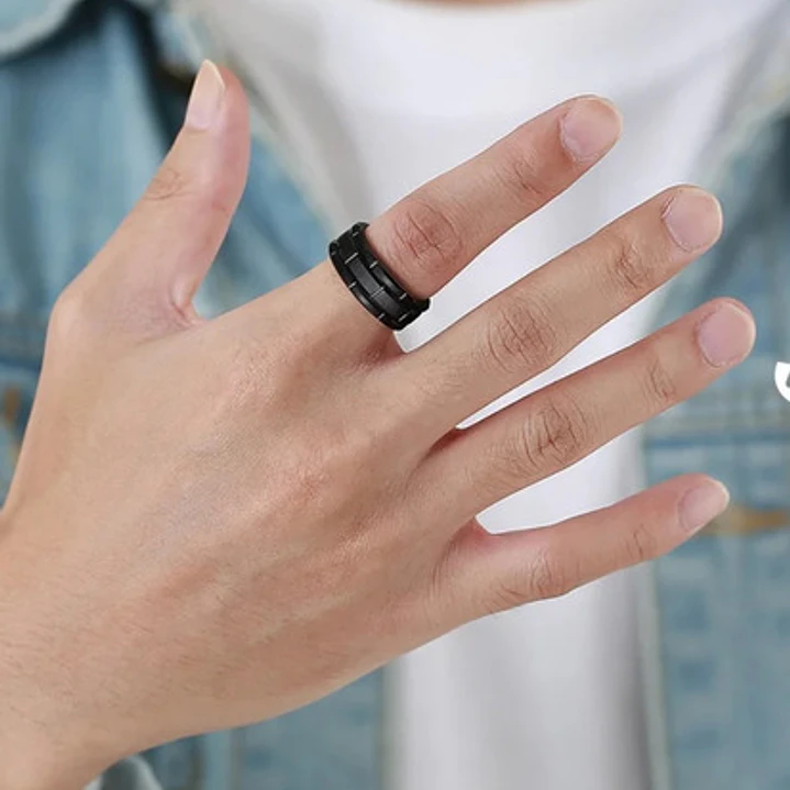 Anillo Black Vedder, Acero Inoxidable, Hombre 4