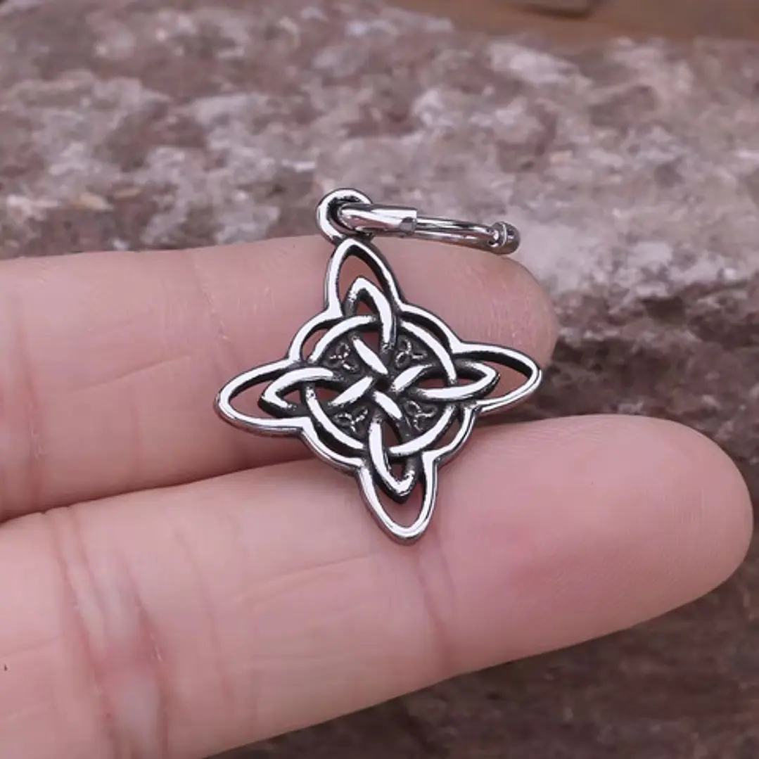 Aros Pendientes Nudo De Bruja, Acero Inoxidable, Mujer 6