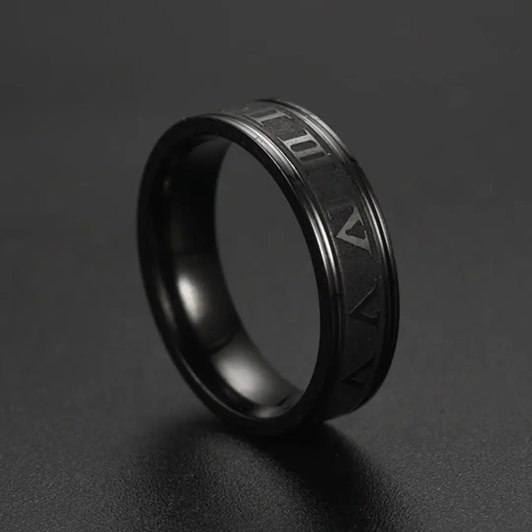 Anillo Black Roman, Acero Inoxidable, Hombre 2