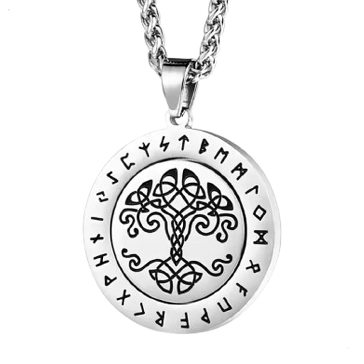 Collar Árbol de la Vida con Spinner Giratorio, Acero Inox. 1