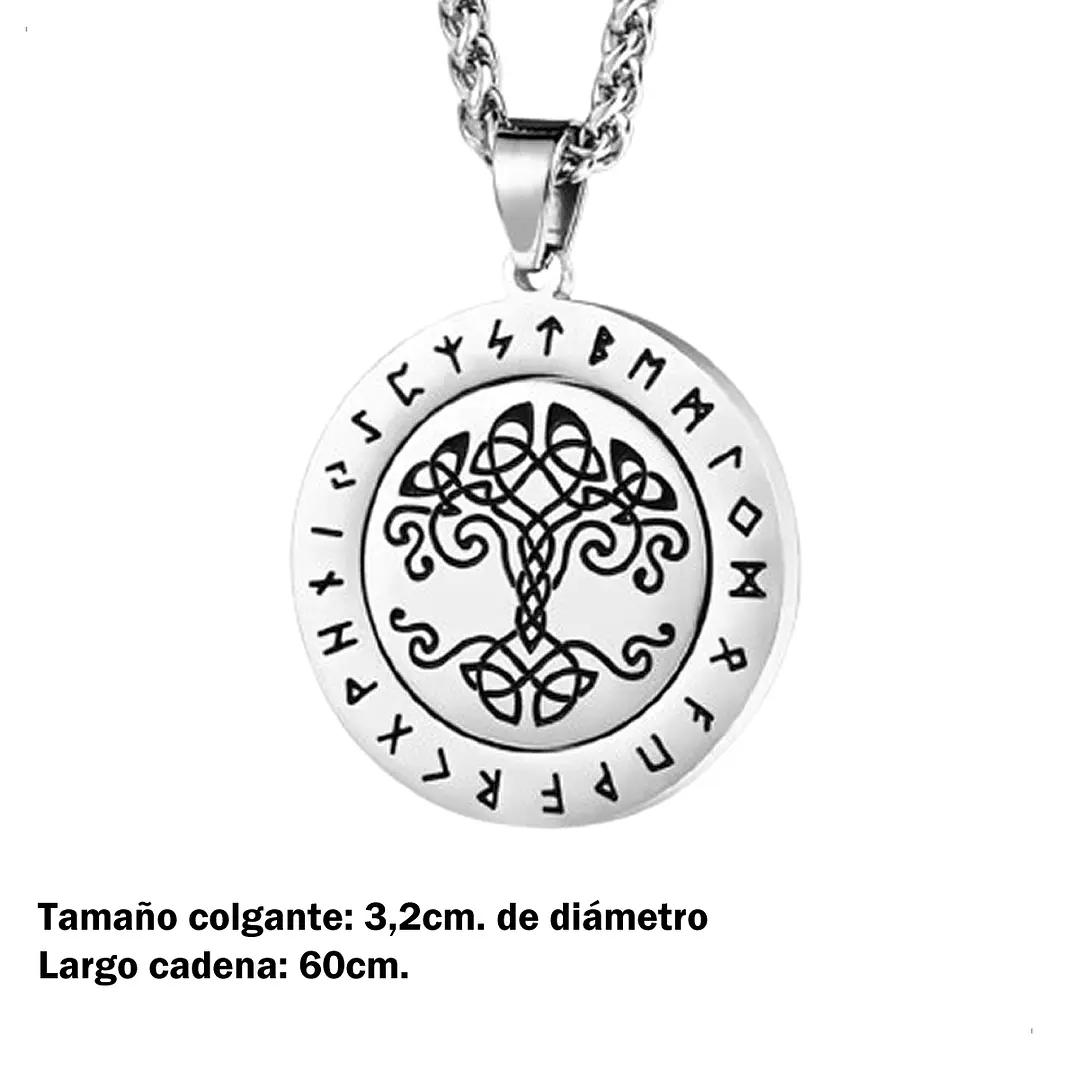Collar Árbol de la Vida con Spinner Giratorio, Acero Inox. 3