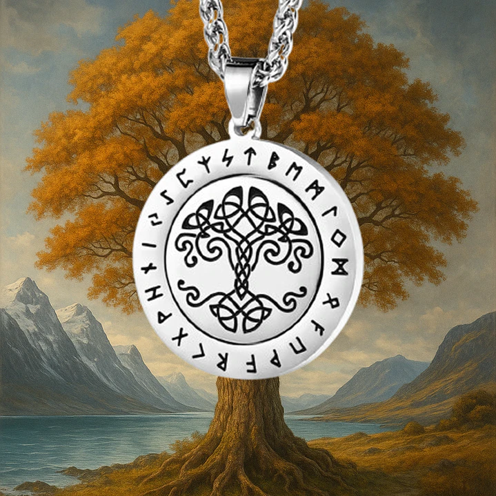 Collar Árbol de la Vida con Spinner Giratorio, Acero Inox. 2