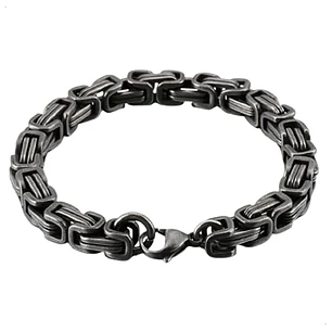 Pulsera Cuadrada Edimburgo 7mm., Acero Inoxidable Vintage